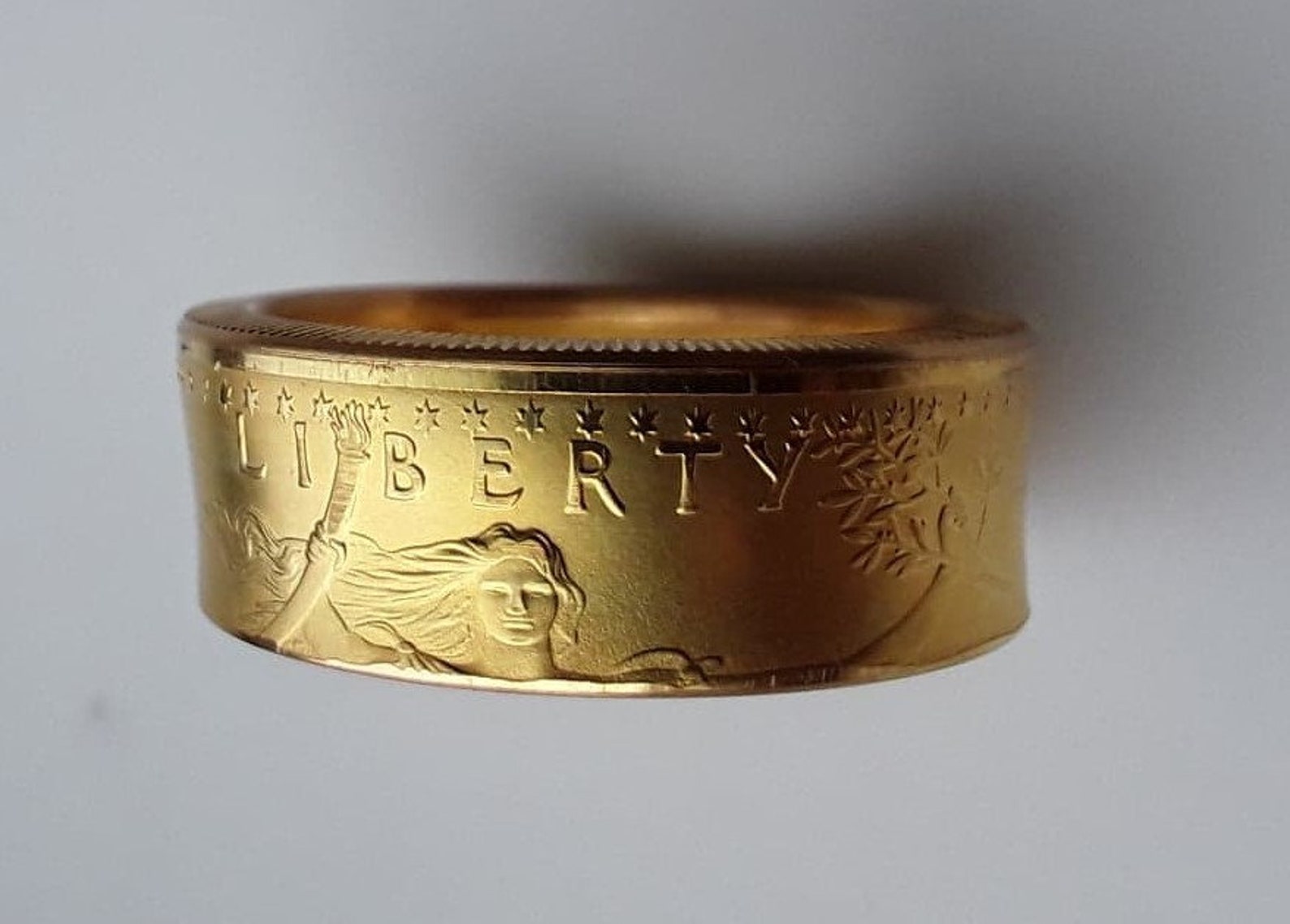 Gold Coin Ring From 22K. 1 Oz. Gold Eagle Etsy
