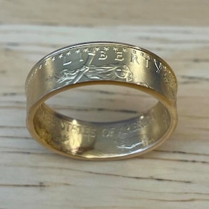 Gold Coin Ring, from 22K. 1/2 oz. gold eagle, 25 dollar, gold coin