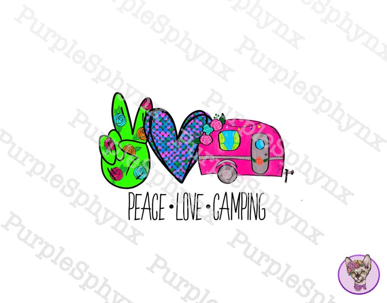 Download Peace love Camping PNG Sublimation design Camper png | Etsy