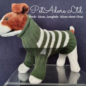 Hand Made Sweaters/pet clothing/Dog Sweater/Dog Cloths/puppy Clothes/Prt Apparel Green & White