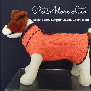 Handgefertigter Pullover/Haustierbekleidung/Hundepullover/Hundekleidung/Welpenkleidung Orange & Maroon