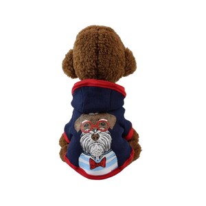 Hond T-shirt met capuchon Rekbaar katoen Cartoon bedrukt huisdierkostuum / Dod-kleding/kleding voor huisdieren/puppykleding