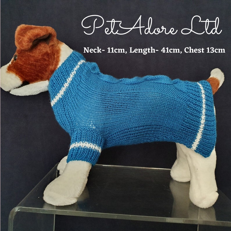 Handgefertigter Pullover/Haustierbekleidung/Hundepullover/Hundekleidung/Welpenkleidung Blau