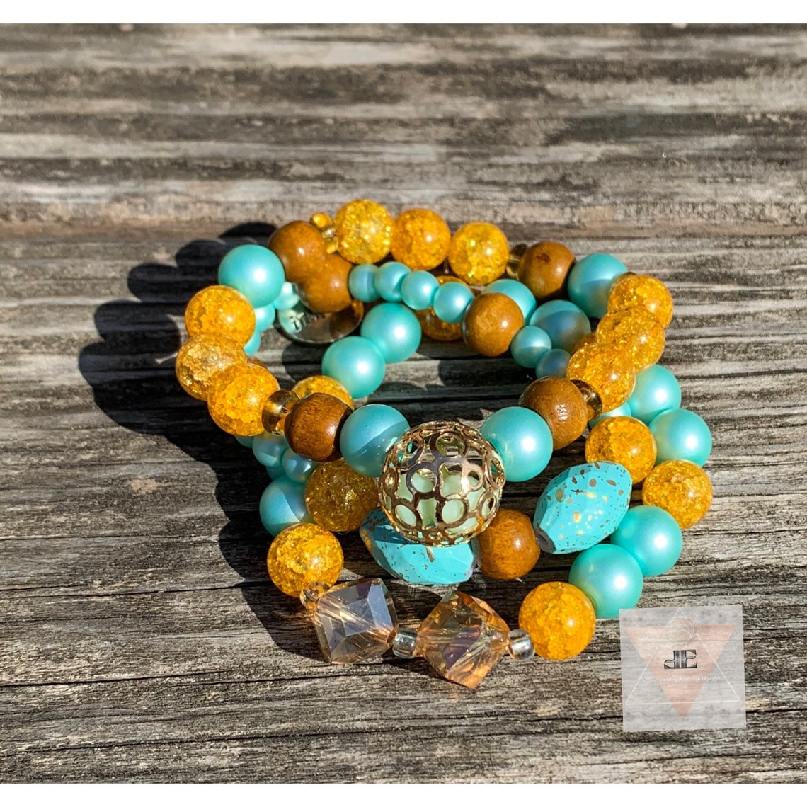 Juego de pulseras con cuentas Etsy