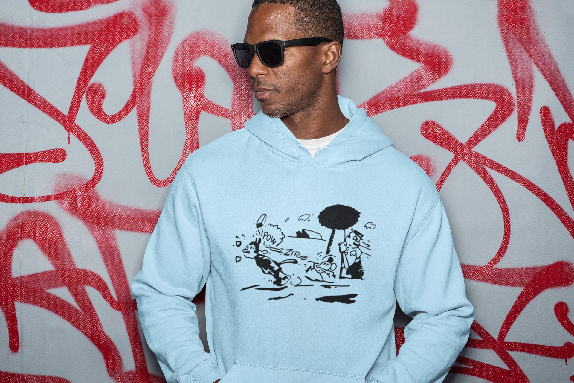 Krazy Kat TShirt Light Blue Hoody Etsy