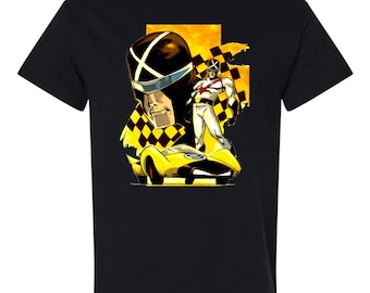 Racer X Yellow Background" T-Shirt Speed Racer Gildan Black or White