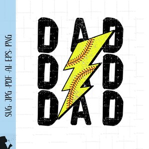 Softball Dad SVG Fathers Day Softball Dad Shirt Cut Files Sport Dad Vector File Biggest Fan Png Vector Softball Clip Art Softball Gift Shirt