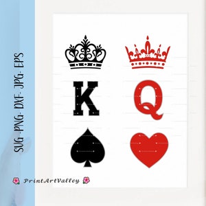 Svg King And Queen Arquivo Svg para Circut Dxf King And Queen Popular Svg Couples Shirt Svg Download instantâneo