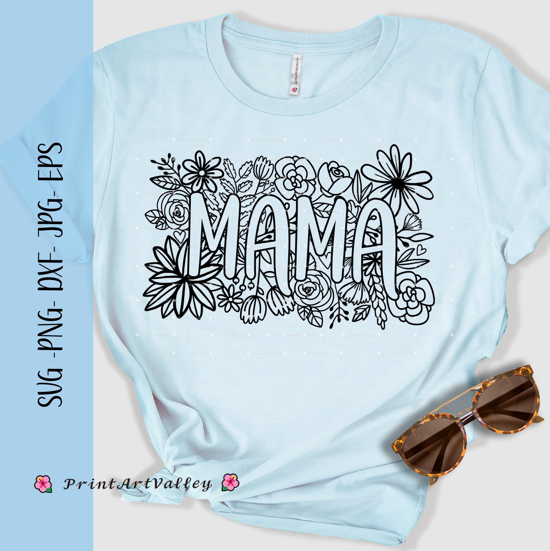 Mama SVG Design Flower Mama SVG File For Cricut Mom Floral SVG Digital Download Mama Wreath For Cricut