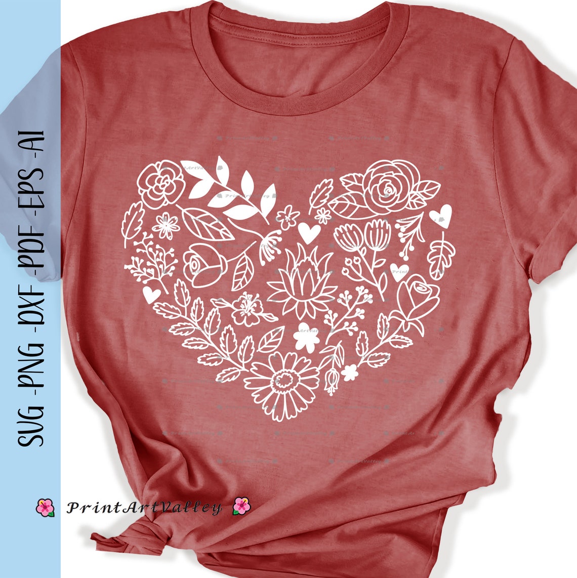 Flower Heart SVG, Floral Heart Svg, Heart Wreath Svg, Floral Heart Svg ...