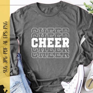 Cheer Letter SVG Stacked Cheer Png Cheerleading Png Cheer Team Svg Cheerleader Png Cheer Mom Svg Archivo de corte para Cricut Cheer Dad Silhouette