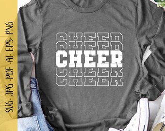 Cheer Letter SVG Stacked Cheer Png Cheerleading Png Cheer Team Svg Cheerleader Png Cheer Mom Svg Archivo de corte para Cricut Cheer Dad Silhouette