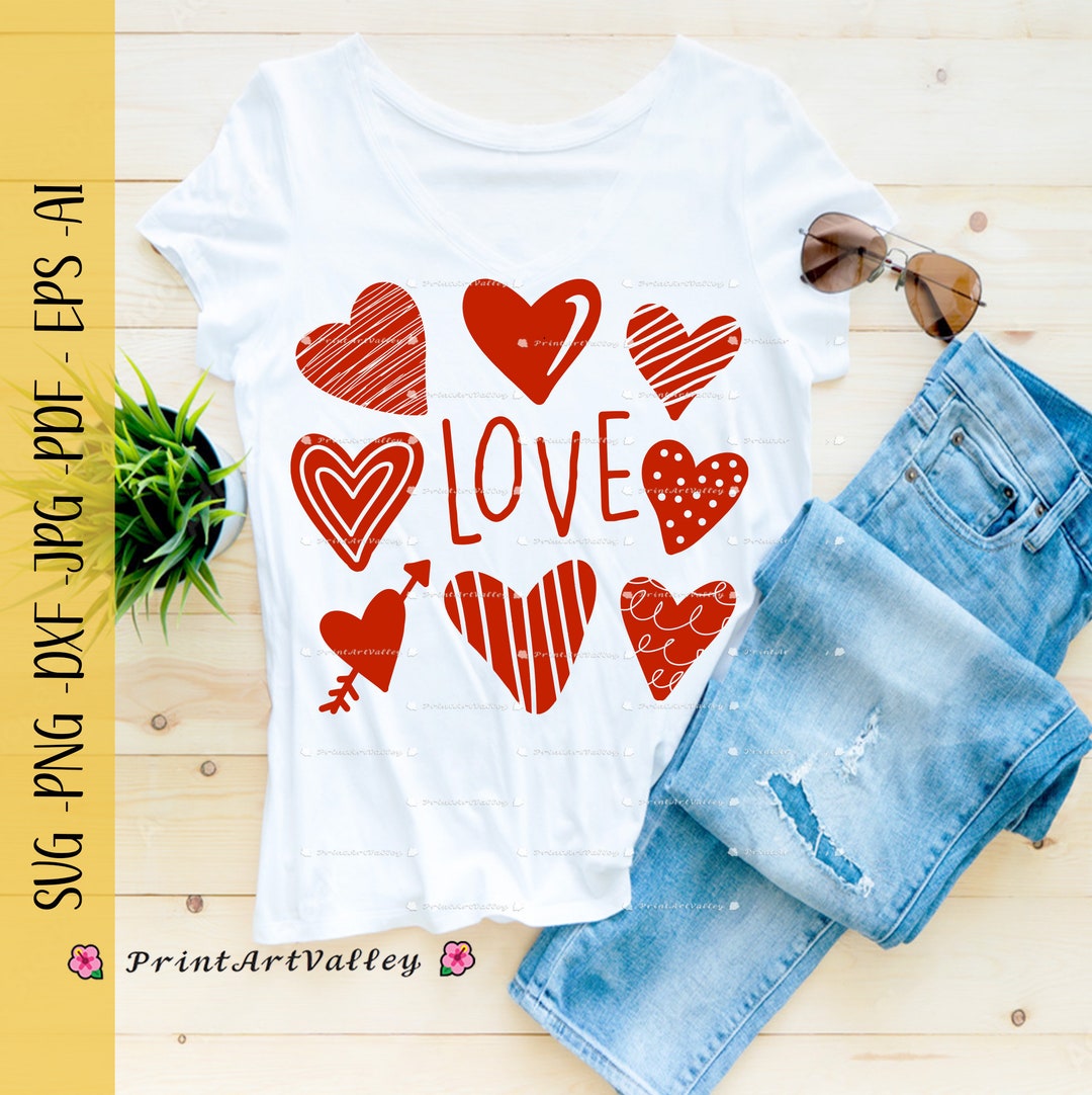 Love With Hearts SVG Heart PNG Valentines Day SVG Love Svg Valentine ...