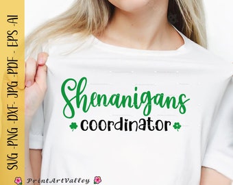 Coordonnateur de manigances SVG, SVG de la Saint-Patrick, citations de la Saint-Patrick, irlandais SVG, svg trèfle, svg Shamrock, couper fichier Cricut, Silhouette