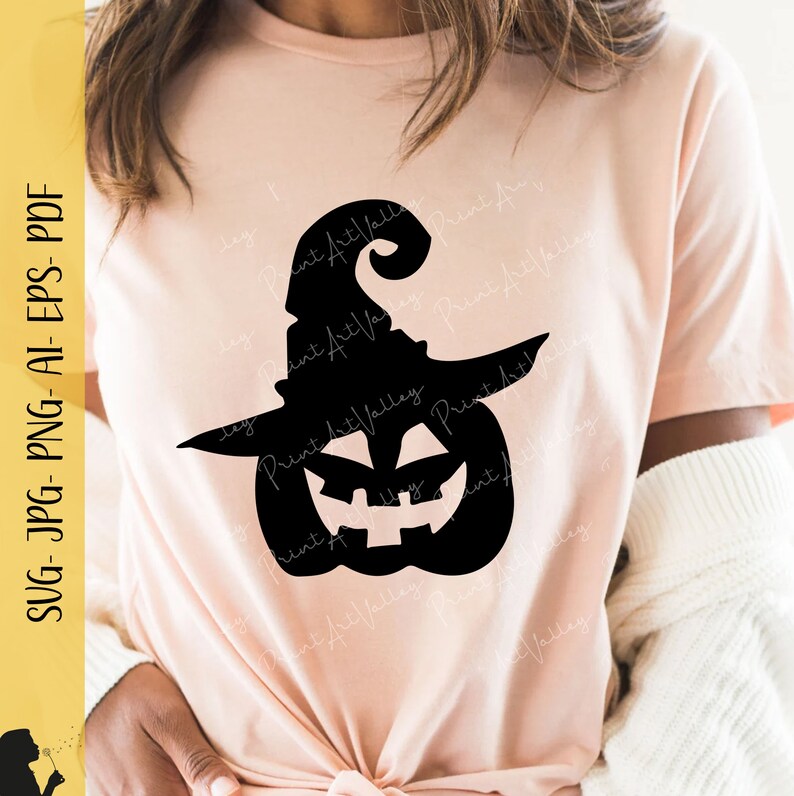 Pumpkin Witch Hat SVG Pumpkin PNG Cute Pumpkin Jack O Lantern Svg File ...