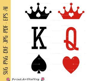 Svg King and Queen Svg File for Circut Dxf King and Queen Popular Svg ...