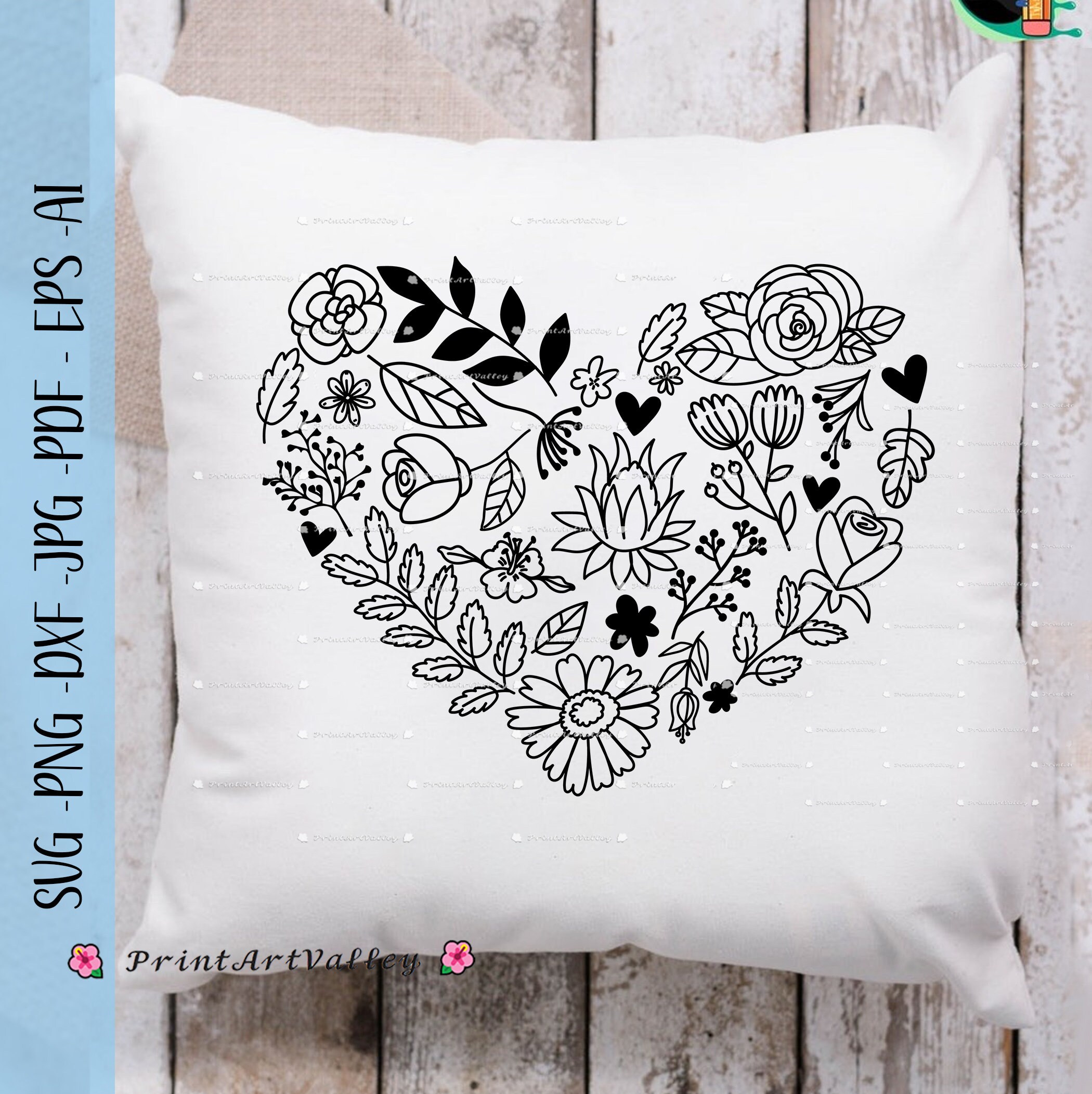 Flower Heart SVG, Floral Heart Svg, Heart Wreath Svg, Floral Heart Svg ...
