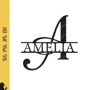 Monogram SVG Bundle Split Monogram Last Name Initial Monogram Png Alphabet Split Letter Custom Split Letters Cut Files Cricut Svg Png Jpg