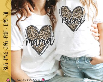 Mama Mini Matching Shirt Leopard Mama Mini Shirt Png Svg Mama Mini Png Leopard Mini Png Leopard Heart Mama Png Svg Mama Mini Png Mama Png