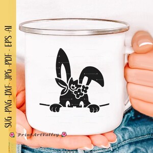 Bunny Peek A BooSvg, Peaking Bunny, Funny Bunny Shirt, SVG Rabbit, Easter Png ,Rabbit Png, File Svg per Cricut, Sublimation Bunny Shirt Svg