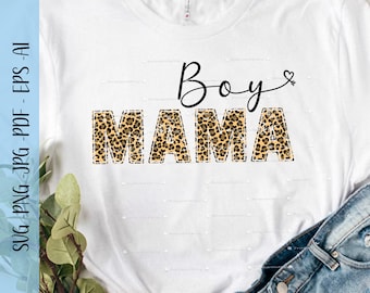 Boy Mama Leopard Print Boy Mama Png Mom of Boys Sublimation PNG Boy Mama SVG Leopard Print Mama Design Boy Mama digitales Muttertagsgeschenk