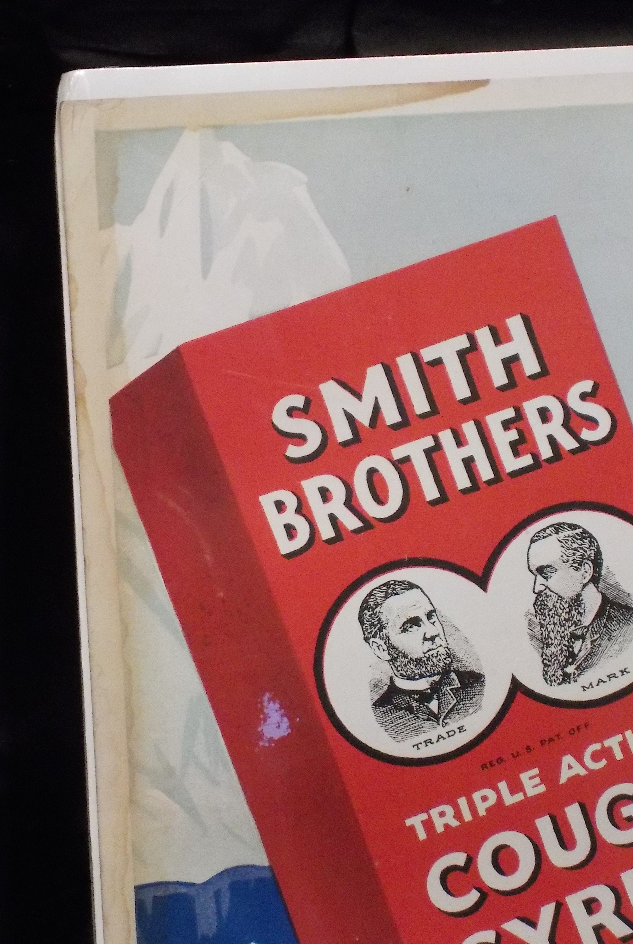 Rare Vintage Smith Brothers Cough Syrup Trolley Sign Lithograph Etsy