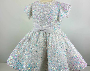 Christmas dress girl, Toddler dresses, Sequin dress girl, Multicolor children dress, Winter flower girl dress, kid dress