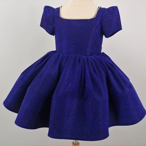 Toddler dress Royal Blue, Baby fancy dress. Holiday dress for girls