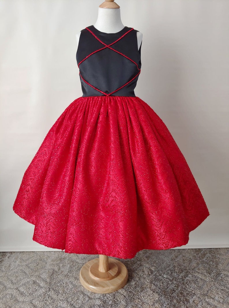 Dress for Girl Red and Black Party Dress Girl Toddler Etsy
