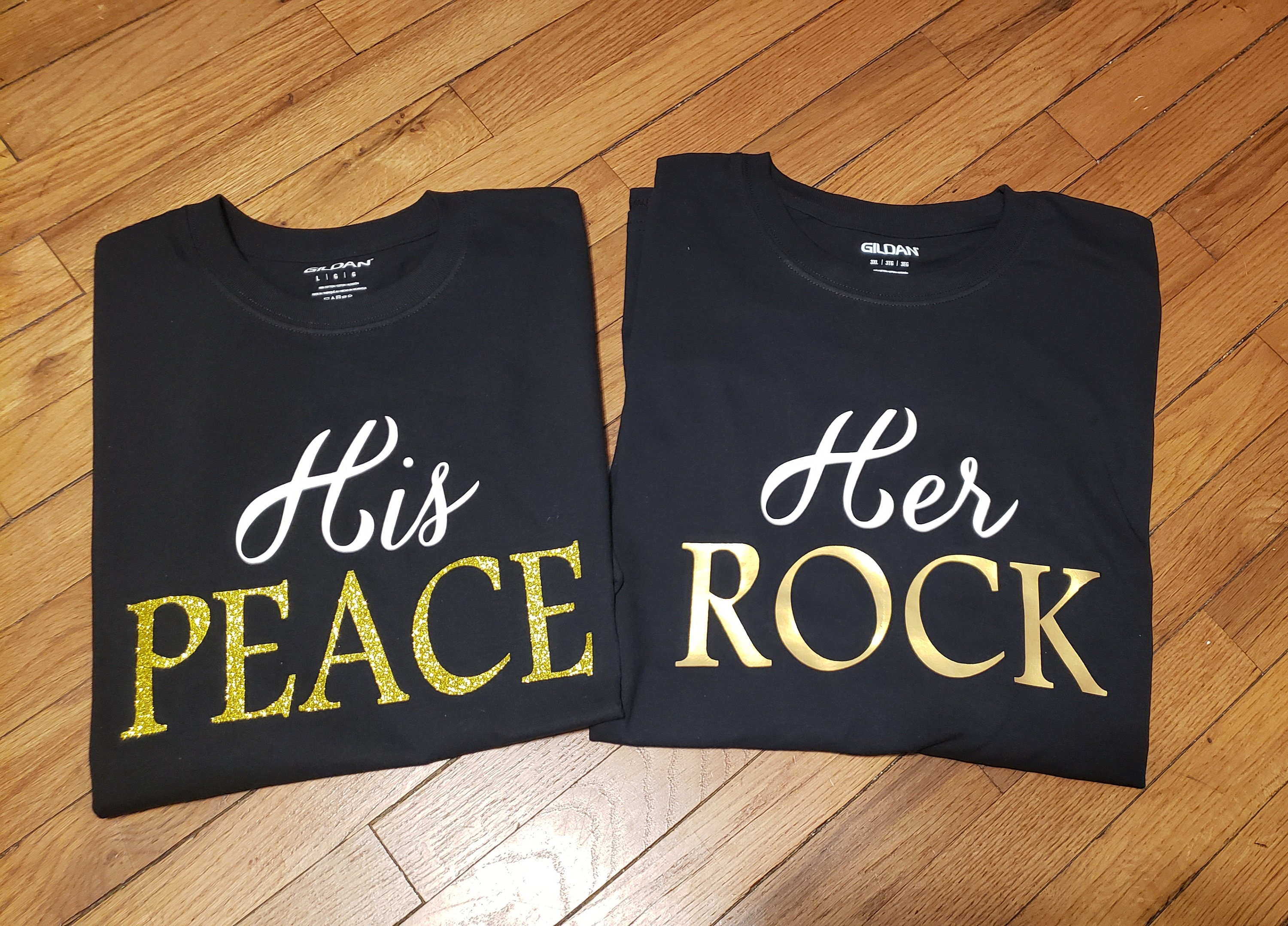 Her Rock His Peace Couples T Shirt Her Rock His Peace Couples T Shirt
