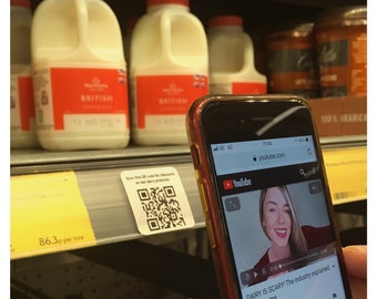 Vegan QR code activism stickers “Scan this QR code for discounts on our dairy products” - Dairy Is Scary