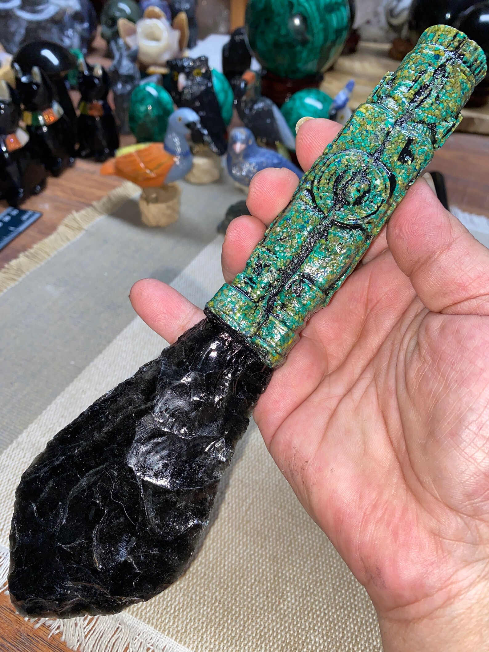 Gold Sheen Obsidian Mayan Ceremonial Knife | Etsy