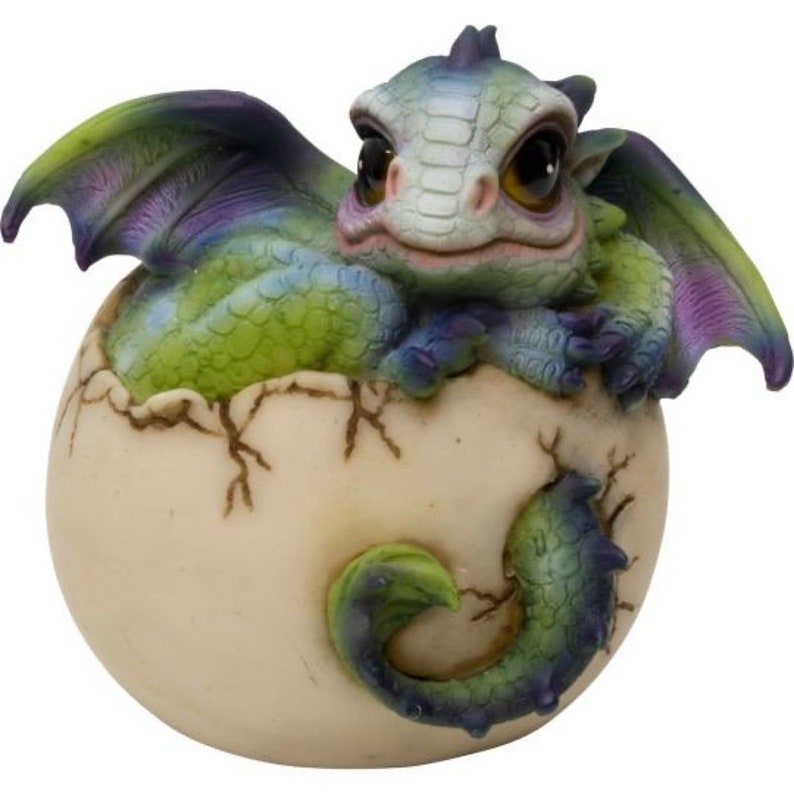 Polyresin Hatching Baby Dragon Figurines Etsy