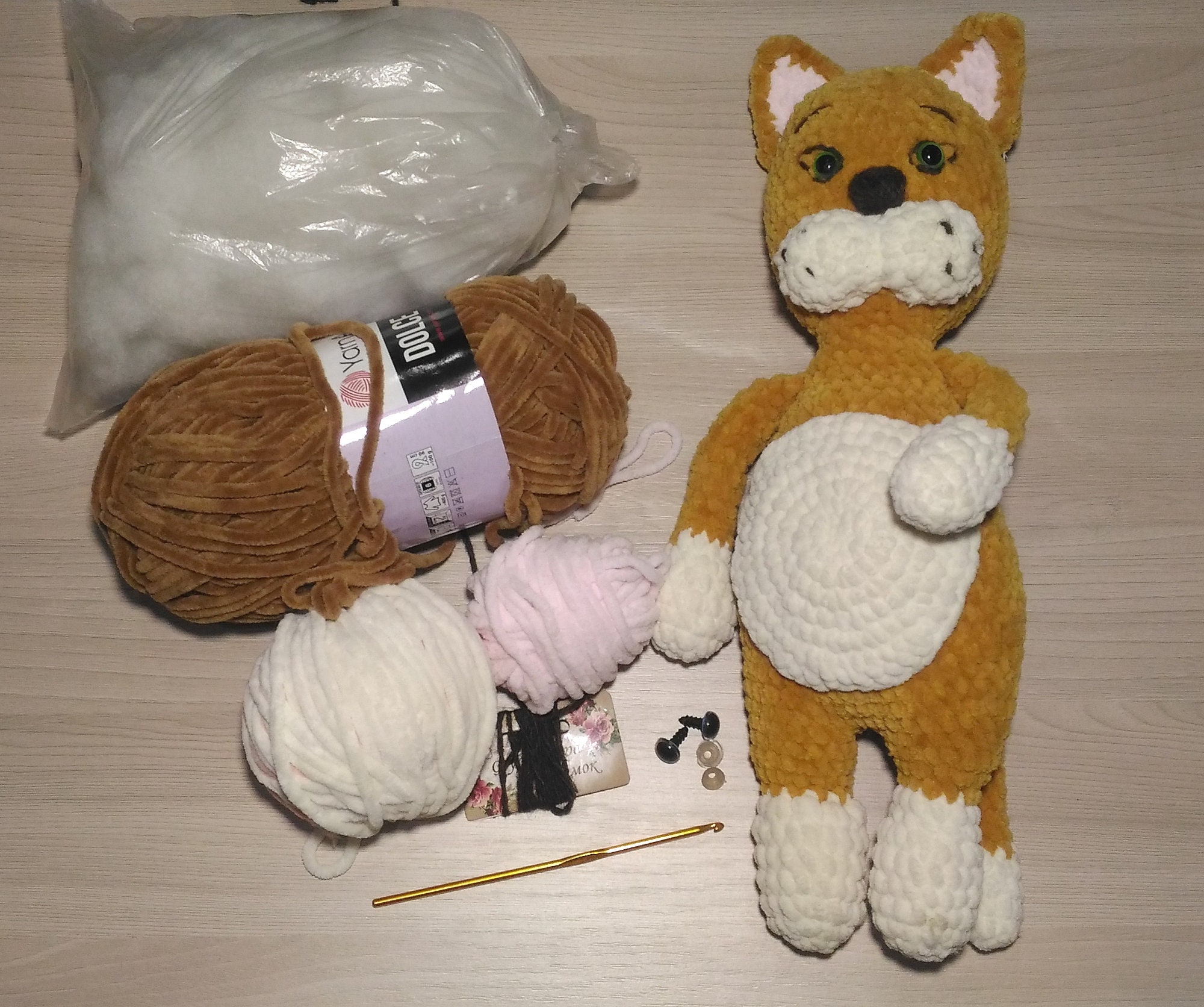 Beginner crochet kit with yarn Crochet kit amigurumi Kit cat Etsy