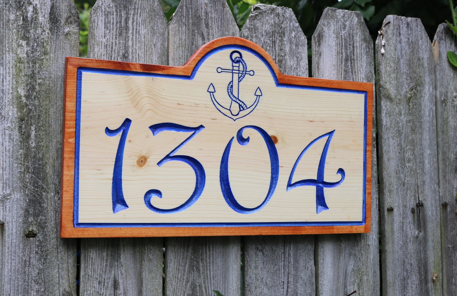 Address Numbers Sign Nautical House Number Plaque with Anchor Etsy