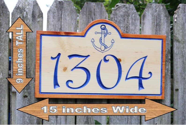 Address Numbers Sign Nautical House Number Plaque with Anchor Etsy