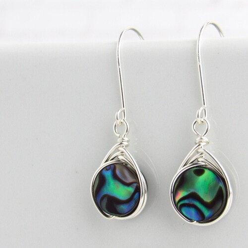 Abalone Stud Earrings. Paua Shell Posts Silver or Gold. - Etsy