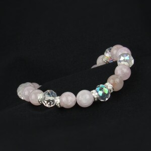 Light Pink Kunzite Gemstone Bracelet: Sterling Silver & Adjustable
