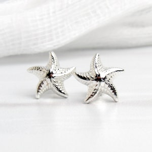 Dainty Starfish Stud Earrings: Sterling Silver