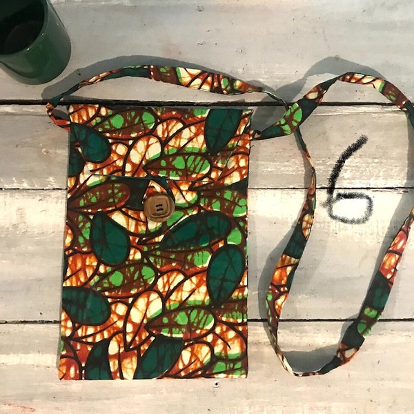 Cross Body Purse Kitenge African Fabric Travel Bag Boho Pouch Ethnic Authentic Tanzanian Self-Supporting Disability Workshop