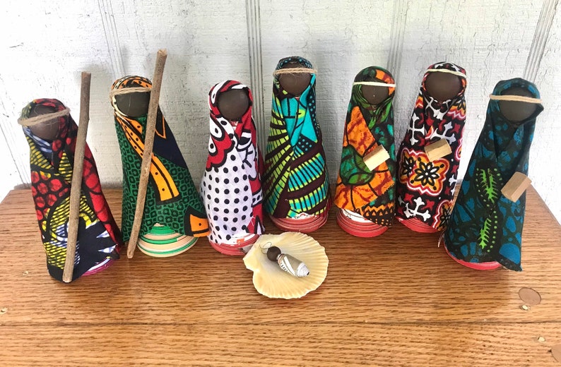 African Nativity Dark Skin Christmas 8 Piece Set Handmade Etsy Ireland