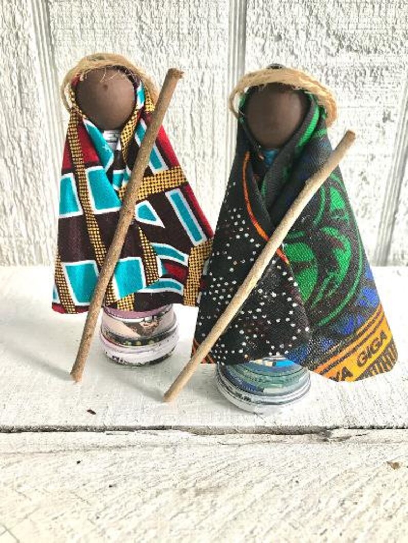 African Nativity Dark Skin Christmas 9 piece set Handmade Etsy