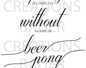 Hochzeit Beer Pong Schild