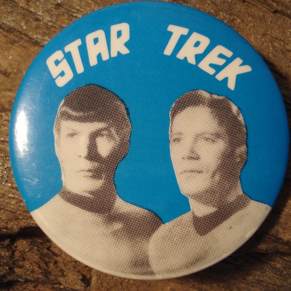 Vintage Star Trek Pinback Spock & Captain Kirk