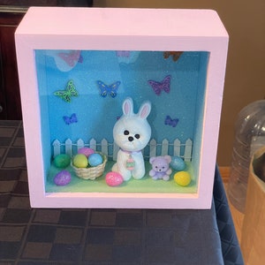 Easter Bichon Shadow Box