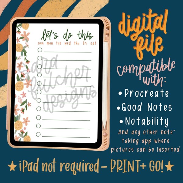 To-Do List DIGITAL Download // To-Do List PRINTABLE // Compatible with Good Notes, Notability, Procreate, etc. // Instant Download