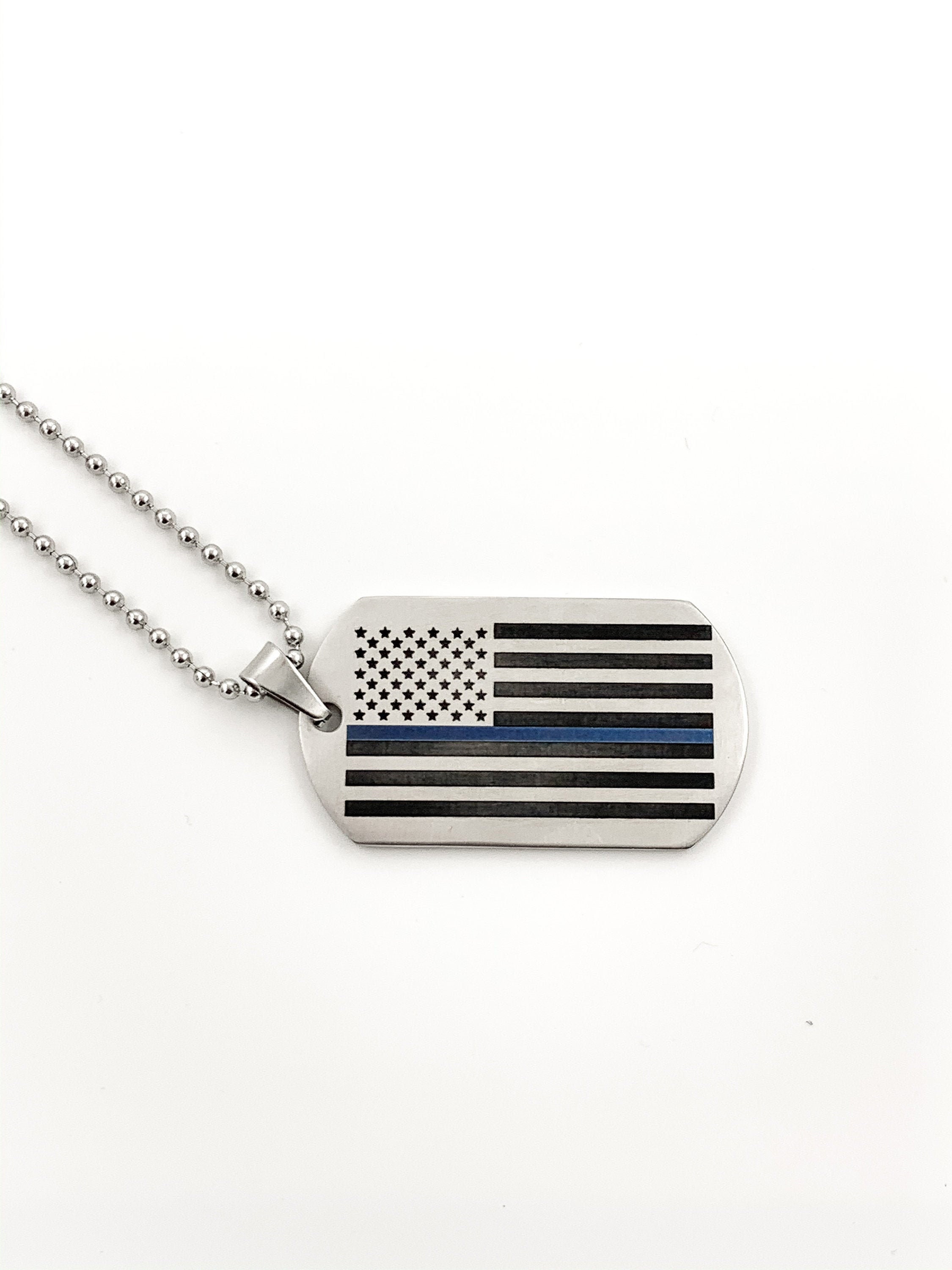Thin blue hot sale line dog tag