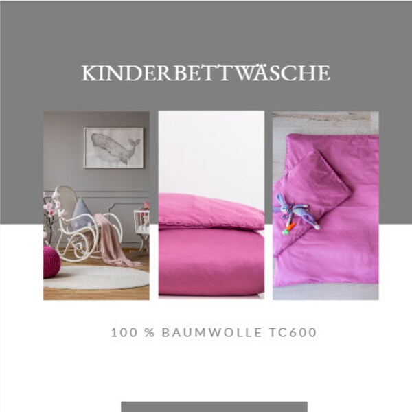 Kinderbettwäsche pink- Baumwollsatin