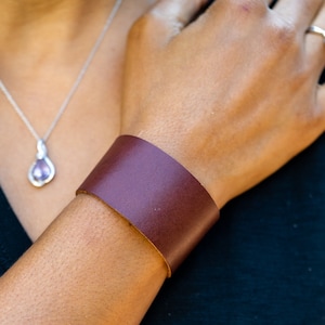 Women&#39;s - Wide Leather Cuff Bracelets - Solid Colors - Super Flexible and Comfortable with a suede back, Your wrists will fall in love!