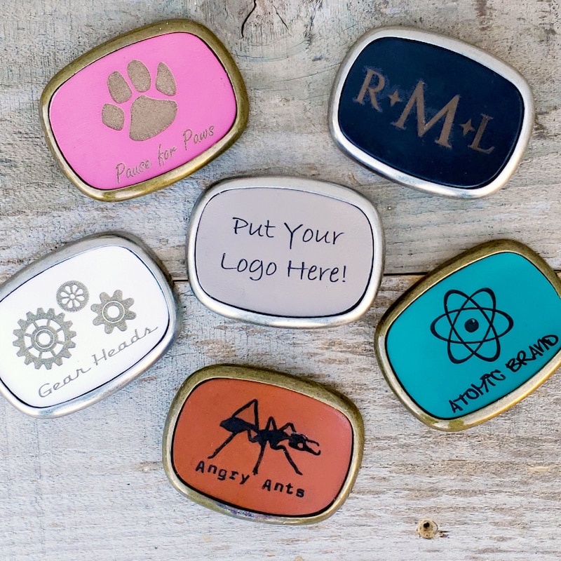 branded belt buckles